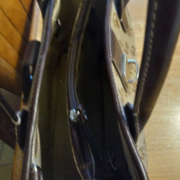 AUTHENTIC DOONEY & BOURKE SIGNATURE MONOGRAM w BUCKLE SATCHEL BAG HANDBAG PURSE - Picture 7 of 10